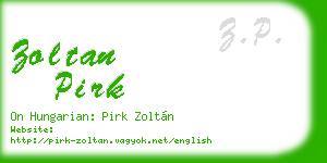 zoltan pirk business card