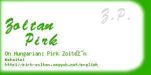 zoltan pirk business card